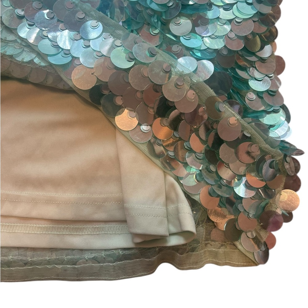 NWT Mac Duggal Mint Slim Strap Paillette Sequin Mini Dress Women (M)10033 - Picture 9 of 14